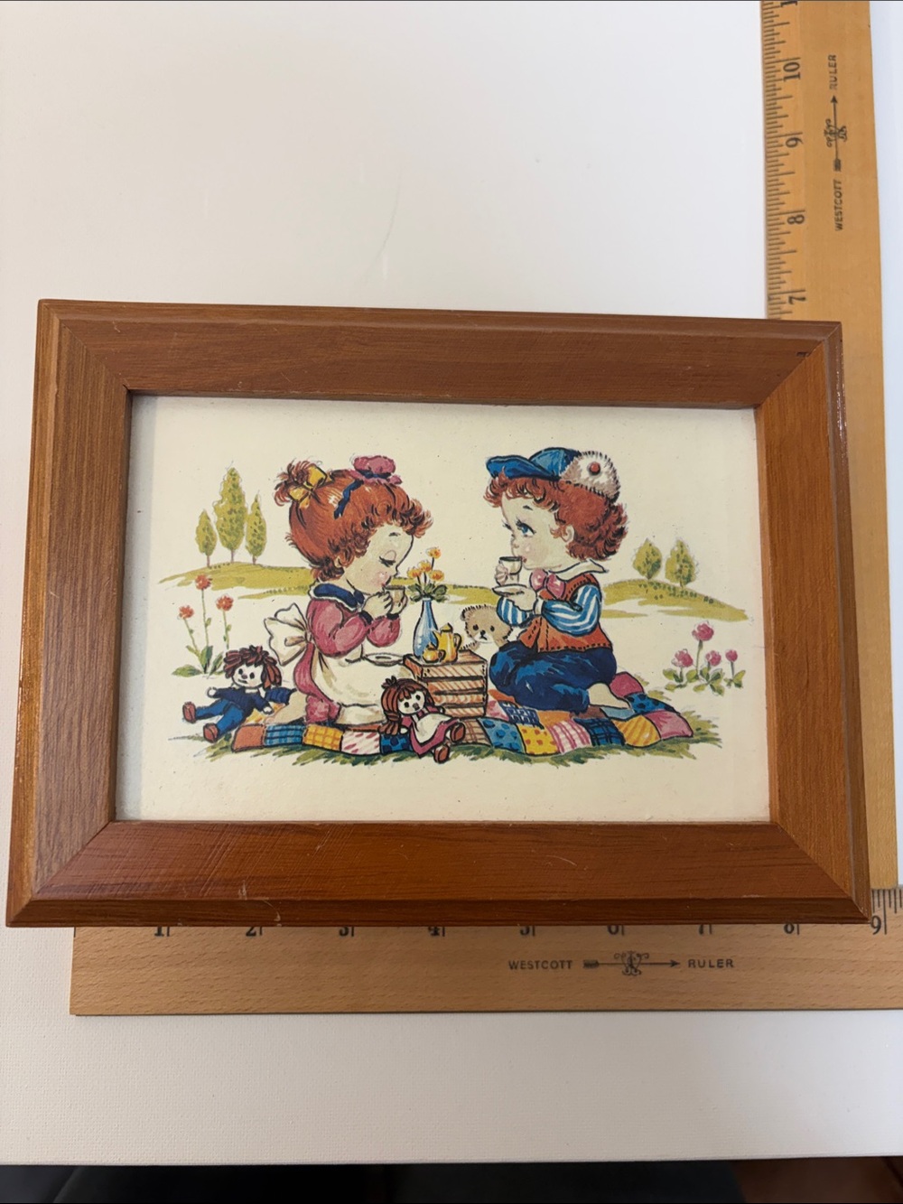 Vintage Wood-Framed Jewelry Box